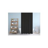 Zethome Siyah Banyo Perdesi 1x120x200 Tek Kanat Duş Perdesi Halka Hediyeli 0010