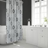 Zethome Tropik Banyo Duş Perdesi 5033 Çift Kanat Gri 2x120x200