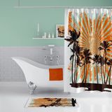 Zethome Tropik Hawai Sun Banyo Duş Perdesi Tek Kanat 1x180x200