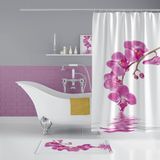 Zethome Tropik Orchid banyo Duş Perdesi Tek Kanat 1x120x200