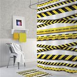 Zethome Tropik Police Line Banyo Duş Perdesi Tek Kanat 1x180x200