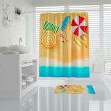 Zethome Tropik Summer Banyo Duş Perdesi Tek Kanat 1x180x200