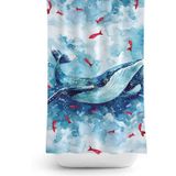 Zethome Tropik Whale Banyo Duş Perdesi Tek Kanat 1x180x200
