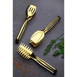 Zetmon Gold Servis Sunum Makarna Pasta Salata Kek Maşa Seti Takımı 3'lü