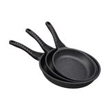Zetmon Granit Döküm 3lü Tava Seti 20-24-28 3'lüset - GRANİT - Siyah