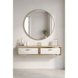 zetuna home DA1206DBG DRESUAR, İKİ KAPAKLI, DUVARA MONTAJ, ANTRE, HOL, ÇOK AMAÇLI RAF SAFİRMEŞE - BEYAZ - GOLD 120CM