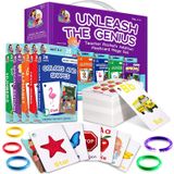 Zetz Brands Öğretmen Rachel'ın Yeni Yürümeye Başlayan Çocuklar İçin Eğitici Flash Kartları - 5'li Set 184 Kart Öncesi K-K Mega Flashcards İlk Kelimeler, Alfabe, Renkler, Şekiller, Sayılar, Görgü, Selamlar,