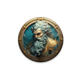 Zeus Heykeli Yuvarlak Cam Tablo | Hediyelik, Dekoratif, Ofis, Mutfak