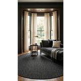 zev-hali Zev Halı Keten Obsidyen Siyahı Yuvarlak Salon Halısı - 400 CM En Genişliğinde Kusursuz Form Özel Ölçü 300x300 KUSURSUZ-FORM