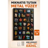 Zeva Tasarım Magnet Biriktirme Panosu Metal Manyetik Yüzey Dekoratif Duvar Süsü 50x70 cm