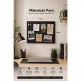 Zeva Tasarım Siyah Mıknatıs Hediyeli Metal 50x30 cm – Magnet Panosu - Not Tutucu, Fotoğraf Askısı ve Dekoratif Pano