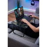 Zevahir Mobilya Dekorasyon Katlanabilir Cam Laptop Sehpası - Call Of Duty Temalı Plastik Ayaklı Sehpa - 60 x 40 - Antrasit - Beyaz - Altın