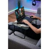 Zevahir Mobilya Dekorasyon Katlanabilir Cam Laptop Sehpası - Siyah Beyaz Eskitme Temalı Plastik Ayaklı Sehpa - 60 x 40