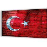 Zevahir Mobilya Dekorasyon Kırılmaz Cam Türk Bayrağı Tablo - Renkli - 90 x 60