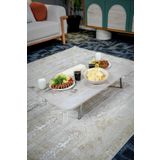 Zevahir Mobilya Dekorasyon Royal Mermer Desenli Metal Katlanır Ayaklı Kamp Bahçe Ev Ve Çocuk Oyun Yer Sofrası