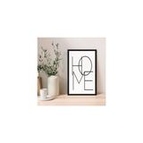 Zevahir Mobilya Dekorasyon Siyah Home Yazılı Modern Tema Ahşap MDF Tablo 20 x 30 Çerçeveli Tek Parçalı Malzeme
