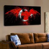 ZEVAHİR MOBİLYA DEKORASYON Zevahir 120X60 Kanvas Şahin Motifli Türk Bayrağı Tablosu - Renkli - 120 x 60 cm