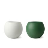 ZEVLİ Japandi Tarzı Modern Küre Saksı 3'lü Set - Su Sızdırmaz Dekoratif Salon ve Balkon Saksısı Hediyelik Çiçeklik Seti (Orman Yeşili, Büyük)
