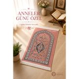 Zey-Al Anneler Günü Özel Canım Annem Yazılı Desenli Kadife Seccade Hediyelik Namazlık