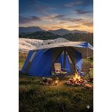 Zey Camping 2+0 Double 6 Kişilik Orman Şantiye Depo Çadırı Kapıda Sineklik Modelli Mavi