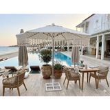 Zey Camping 3 M2 Makromeli Bahçe, Havuz, Veranda ve Plaj Şemsiyesi Makrome Saçaklı Şemsiye (AYAK DAHİLDİR ) - Krem