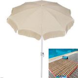 Zey Camping Bahçe Plaj Balkon Teras Deniz Şemsiyesi 200 cm Çapında 10 Telli Kalın Akrilik Kumaş Şemsiye + Kolay Taşınabilen Hasırç - Krem