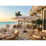 Zey Camping EKONOMİK 4m2 Kamp Bahçe Plaj Teras Cafe Restorant Semşiye (Ayak Dahil ) - 4 x 4 m - Krem