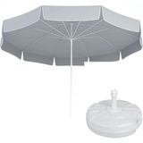 Zey Camping Kalın Kumaş 200 cm Plaj Bahçe Balkon Teras Kamp Şemşiye + Taşıma Çantası +22 Litre Bidon - Gri