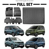 Zey Garage Tuning Rifter Berlingo Combo Doblo Bagaj Havuzu & Lüx 4d Havuzlu Paspas Seti 2023 - 2024 - 2025 - Siyah