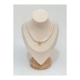 Zey Jewellery Gemici Kilitli Altınlık İnci Kolye (Altın Takmaya Uygun) 8mm İnci Kolye, 55 cm