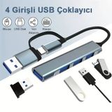 Zey Osqar Type C Usb Çoklayıcı 3.0 Usb Çoğaltıcı 4 Port Hem Type C Hem Usb Girişli