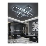 Zeya Lighting Yüksek Aydınlatmalı Dikdörtgen Beyaz Tavan Plafonyer LED Avize, 3 Renk Aydınlatma