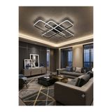 Zeya Lighting Yüksek Aydınlatmalı-Dikdörtgen-Siyah-Şık-Tavan-Plafonyer-Led-Avize-3 Renk-Aydınlatma