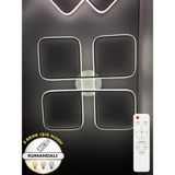 Zeya Lighting Yüksek Aydınlatmalı Kumandalı 4'lü Kare Beyaz Tavan Plafonyer LED Avize, 3 Renk Aydınlatma 4