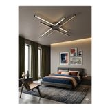 Zeya Lighting Yüksek Aydınlatmalı Kuzey Yıldızı Model Antrasit Füme Tavan Plafonyer Led avize, 3 Renk Aydınlatma