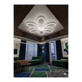Zeya Lighting Yüksek Aydınlatmalı Papatya Model Beyaz Gövde Rengi Tavana Yapışık Plofonyer Modern 3 Renk Led Avize