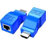 Zeyar Teknoloji 30 Metre HDMI To RJ45 CAT5E/CAT6 Ağ Kablosu Üzerinden HDMI Uzatıcı Extender (Tx + Rx Set) - renk - 14Y-Mavi