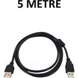 Zeyar Teknoloji 5 Metre USB 2.0 Uzatma Kablosu Erkek Dişi - Ferrit Filtreli Siyah