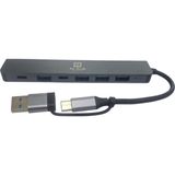 Zeyar Teknoloji 7in1 Dual Girişli USB Hub USB 3.0 & Type-C Hibrit Çoklayıcı 5gbps Yüksek Hız Macbook ve Tüm Pc'ler - renk