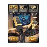 ZEYar Teknoloji Cat7 Ethernet Kablosu 3 Metre 10 Gbps 600 MHz Metal Zırhlı