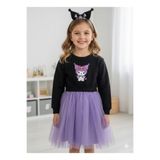 ZEYBABY Kuromi baslikılı elbise ve tacı doğum günü party elbisesi