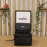 Zeybe Kapitone Desenli Anne/bebek Bakım Çantası - Beyaz Nakışlı - Zeybe - Siyah - Siyah