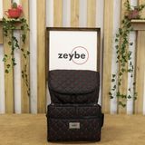 Zeybe Kapitone Desenli Anne/bebek Bakım Çantası - Kırmızı Nakışlı - Zeybe - Siyah - Siyah