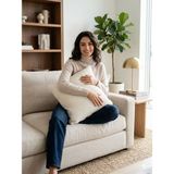 Zeybek Home Krem Bukle Peluş Kırlent Kılıfı – Yumuşak Dokulu Dekoratif Kırlent Kılıfı - 45 x 45 cm - Açık Bej