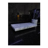 Zeybek Marble Mermer Servis & Sunum Tabağı Ayaklı Yağdanlık Standı (30 × 15 CM)