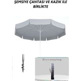 Zeycamping Plaj Kamp Bahçe Balkon Deniz 200 cm Genişlik Taşıma Çantası demir Kazık ( Bidon Hariç ) - Gri