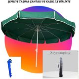 Zeycamping Plaj Kamp Bahçe Balkon Deniz 200 cm Genişlik Taşıma Çantası demir Kazık ( Bidon Hariç ) - Koyu Yeşil