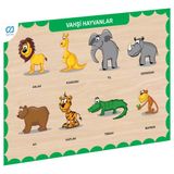 Zeycanhome Caahs-3213 Ca Games Ahşap Vahşi Hayvanlar Bul-Tak Kız Erkek Çocuk Oyuncak Eğitici Oyuncaklar