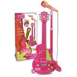 Zeycanhome Elektronik Ayaklı Mikrofonlu Pembe Gitar - S00045872 Kız Erkek Çocuk Oyuncak Eğitici Oyuncaklar