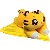 Zeycanhome Peluş Battaniyeli Yatan Kedi 55Cm. Kız Erkek Çocuk Oyuncak Eğitici Oyuncaklar